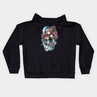 Beneath the Waves: AI Anime Character Art in Cetus Kids Hoodie